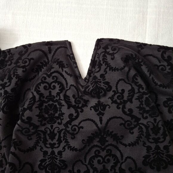 Holiday Party Burnout Velvet Flocked Peplum Corset Cap Sleeves Size M Sweetheart - Picture 6 of 16